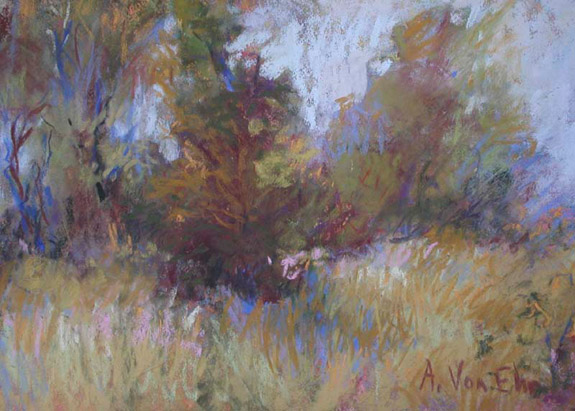 Filtered Light II pastel painting by Anne Von Ehr