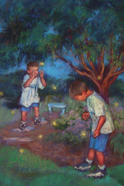 Fire Flies, a pastel portrait by Anne Von Ehr