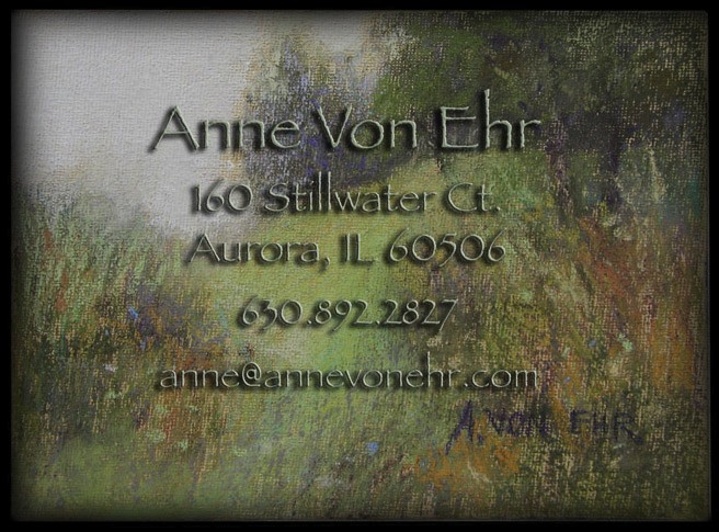 Handwritten contact note from pastel artist Anne Von Ehr